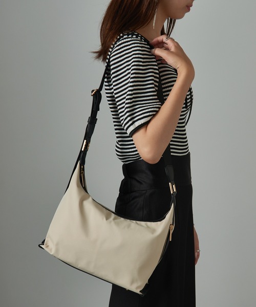 MIAN （ミアン）の「【MIAN】ナイロンショルダーバッグ / 2241-158-1（ショルダーバッグ・レディース・ブラック/ホワイト・FREE）」の11枚目の写真