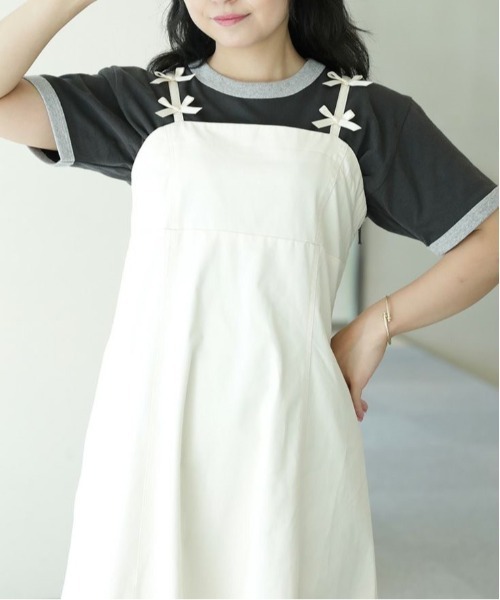 F i.n.t（フィント）の「プチリボンデニムキャミワンピース/fint（ワンピース・レディース・オフホワイト/ブラック・FREE）」の9枚目の写真