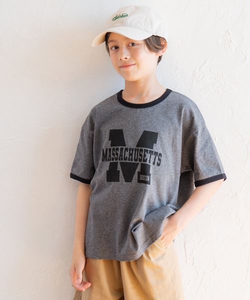 セール】キッズ カレッジリンガーTシャツ（Tシャツ/カットソー