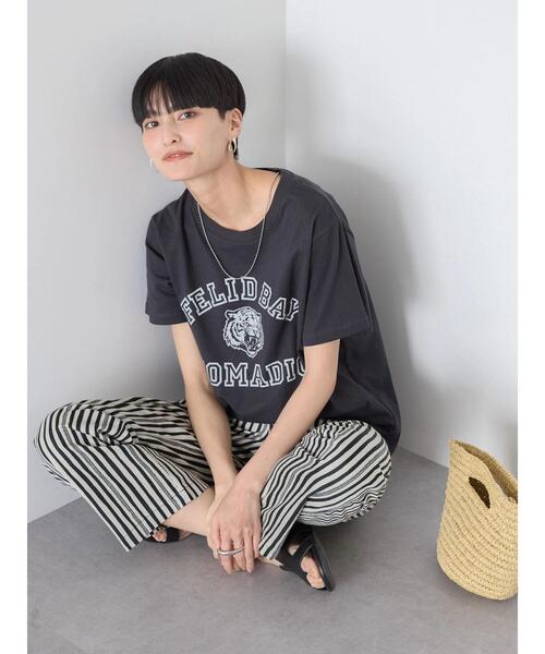 AMERICAN HOLIC(アメリカンホリック)の「TIGERカットTEE(Tシャツ/カットソー・レディース・ネイビー/チャコールグレー/グリーン/アイボリー・M/L)」の14枚目の写真