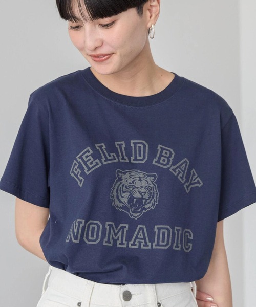 AMERICAN HOLIC(アメリカンホリック)の「TIGERカットTEE(Tシャツ/カットソー・レディース・ネイビー/チャコールグレー/グリーン/アイボリー・M/L)」の4枚目の写真