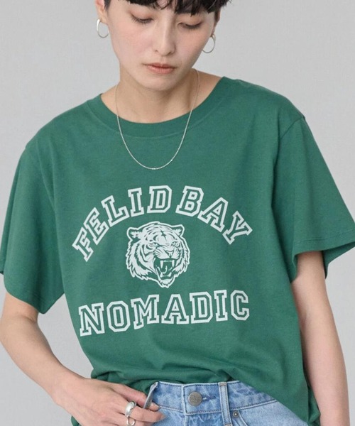 AMERICAN HOLIC(アメリカンホリック)の「TIGERカットTEE(Tシャツ/カットソー・レディース・ネイビー/チャコールグレー/グリーン/アイボリー・M/L)」の3枚目の写真