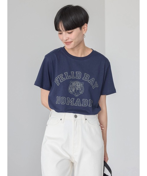 AMERICAN HOLIC(アメリカンホリック)の「TIGERカットTEE(Tシャツ/カットソー・レディース・ネイビー/チャコールグレー/グリーン/アイボリー・M/L)」の5枚目の写真