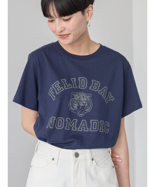 AMERICAN HOLIC(アメリカンホリック)の「TIGERカットTEE(Tシャツ/カットソー・レディース・ネイビー/チャコールグレー/グリーン/アイボリー・M/L)」の7枚目の写真
