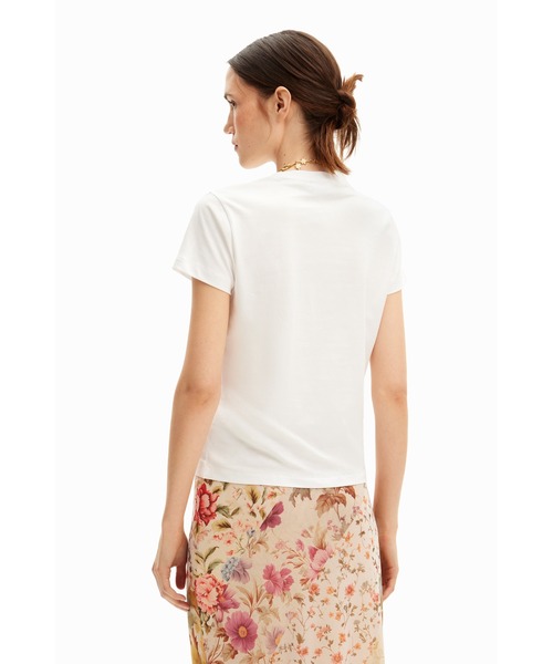 Desigual(デシグアル)の「花柄の半袖Tシャツ(シャツ/ブラウス・レディース・ホワイト・S/M/L/XL/XS)」の4枚目の写真