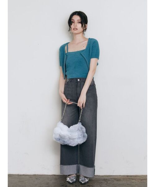 MURUA（ムルーア）の「2WAYフェイクファーバッグ（ハンドバッグ・レディース・ベージュ/ブルー・FREE）」の14枚目の写真