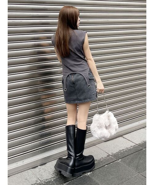 MURUA（ムルーア）の「2WAYフェイクファーバッグ（ハンドバッグ・レディース・ベージュ/ブルー・FREE）」の11枚目の写真