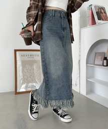 CLEA | バックスリットフリンジデニムスカート(デニムスカート)
