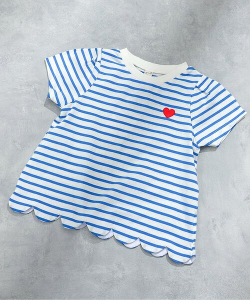 apres les cours（アプレレクール）の「裾スカラップTシャツ（Tシャツ/カットソー・キッズ・ブラック/その他2/アイボリー/レッド・100/90/80/120/130/110/140）」の4枚目の写真