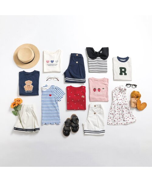 apres les cours（アプレレクール）の「裾スカラップTシャツ（Tシャツ/カットソー・キッズ・ブラック/その他2/アイボリー/レッド・100/90/80/120/130/110/140）」の17枚目の写真