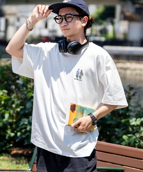 Rocky Monroe（ロッキーモンロー）の「オーバーサイズワンポイント刺繍半袖Tシャツ（Tシャツ/カットソー・メンズ・ブラック/ホワイト/ブルー/ネイビー/ミント/ホワイト系/ブラック系/グリーン系・M/L/XL）」の10枚目の写真