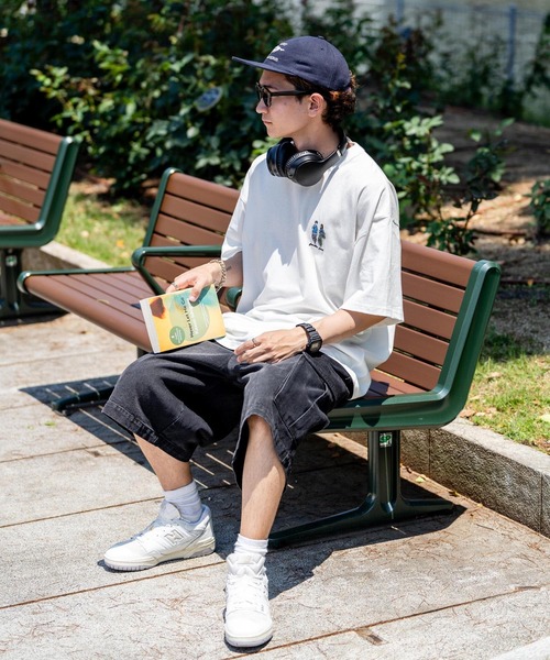Rocky Monroe（ロッキーモンロー）の「オーバーサイズワンポイント刺繍半袖Tシャツ（Tシャツ/カットソー・メンズ・ブラック/ホワイト/ブルー/ネイビー/ミント/ホワイト系/ブラック系/グリーン系・M/L/XL）」の11枚目の写真