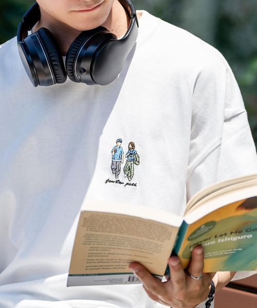 Rocky Monroe（ロッキーモンロー）の「オーバーサイズワンポイント刺繍半袖Tシャツ（Tシャツ/カットソー・メンズ・ブラック/ホワイト/ブルー/ネイビー/ミント/ホワイト系/ブラック系/グリーン系・M/L/XL）」の12枚目の写真