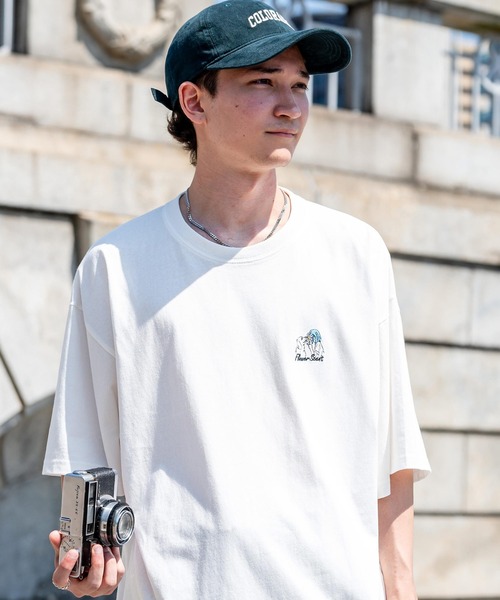 Rocky Monroe（ロッキーモンロー）の「オーバーサイズワンポイント刺繍半袖Tシャツ（Tシャツ/カットソー・メンズ・ブラック/ホワイト/ブルー/ネイビー/ミント/ホワイト系/ブラック系/グリーン系・M/L/XL）」の15枚目の写真