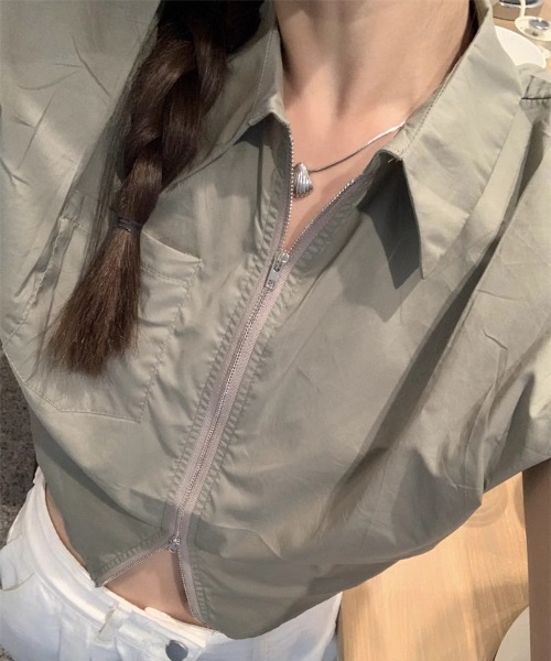 Jasmine Grandiflorum（ジャスミングランディフローラム）の「【Jasmine】バルーンスリーブシャツブラウス (SS)（シャツ/ブラウス・レディース・ブラック/ホワイト/ライトグリーン・FREE）」の14枚目の写真