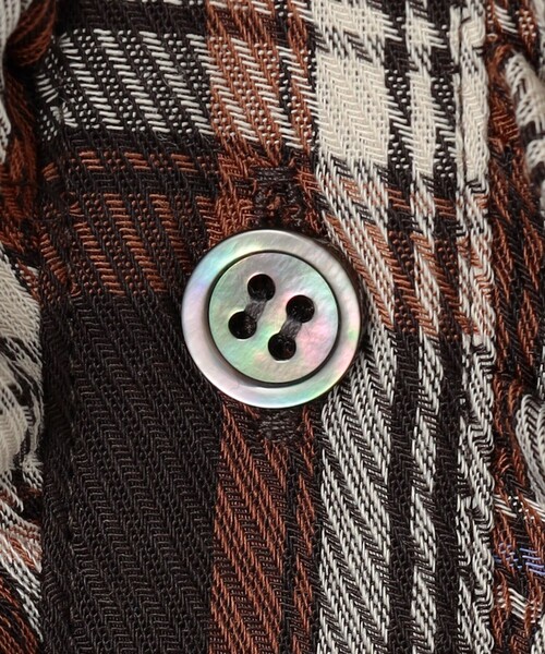 組曲（クミキョク）の「シアーツイルチェック フリルブラウス（シャツ/ブラウス・レディース・ネイビー系3/ブラウン系3・2/3）」の13枚目の写真