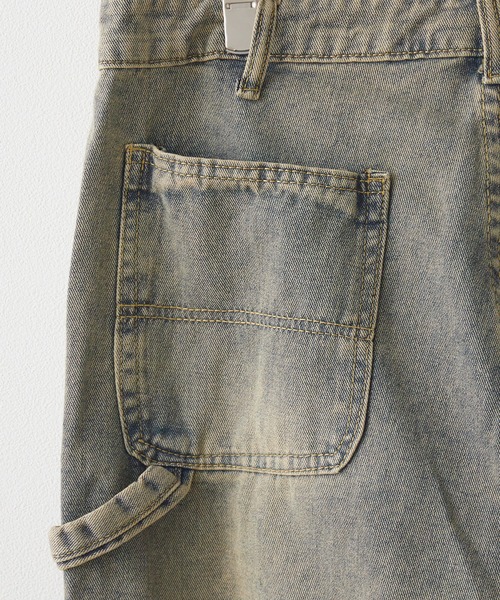 ALL RUNS（オールランズ）の「ヴィンテージ 加工 ペインターデニムパンツ ダブルニー 2026年春夏（デニムパンツ・メンズ・インディゴブルー・M/L/XL/S）」の6枚目の写真