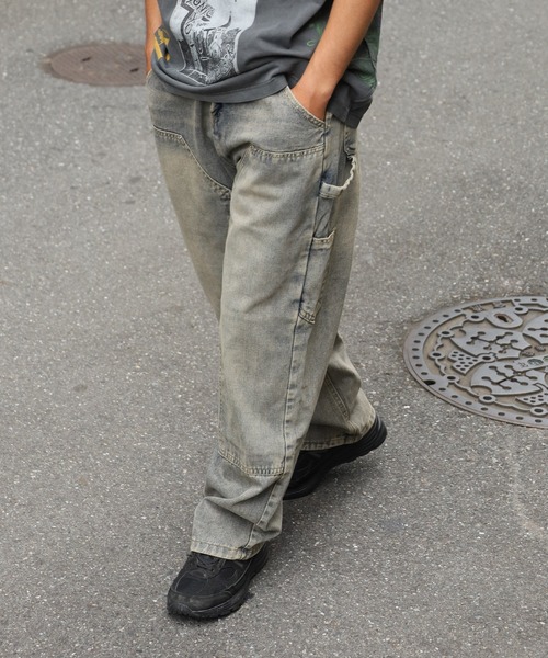 〔ねこまんじゅう〕〜50'sヴィンテージ ダブルニー デニムペインター ねこまんじゅう様専用〕〜50'sヴィンテージ ダブルニー デニム