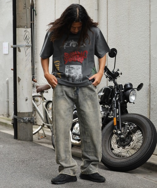 ALL RUNS（オールランズ）の「ヴィンテージ 加工 ペインターデニムパンツ ダブルニー 2026年春夏（デニムパンツ・メンズ・インディゴブルー・M/L/XL/S）」の10枚目の写真