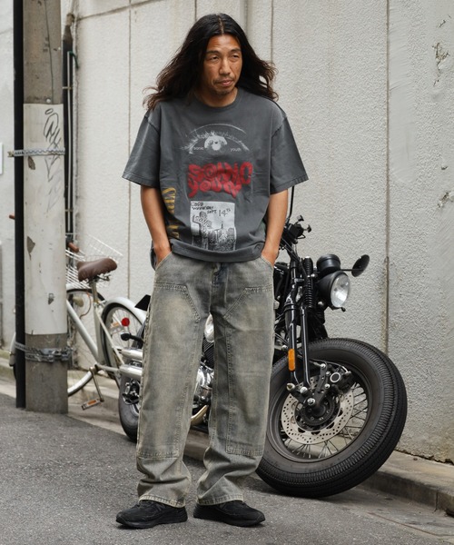 ALL RUNS（オールランズ）の「ヴィンテージ 加工 ペインターデニムパンツ ダブルニー 2026年春夏（デニムパンツ・メンズ・インディゴブルー・M/L/XL/S）」の18枚目の写真