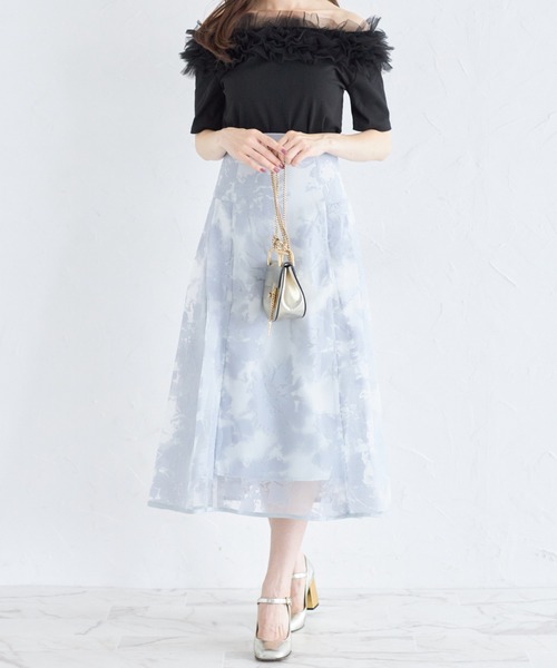 tocco closet（トッコ　クローゼット）の「チュールフリルカットプルオーバー（Tシャツ/カットソー・レディース・オフホワイト/ブラック・M）」の9枚目の写真