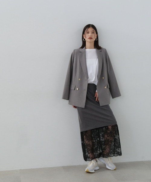 N.(N. Natural Beauty Basic)(エヌエヌナチュラルビューティーベーシック)の「◆レースレイヤードスカート(スカート・レディース・グレー・SMALL/MEDIUM)」の4枚目の写真