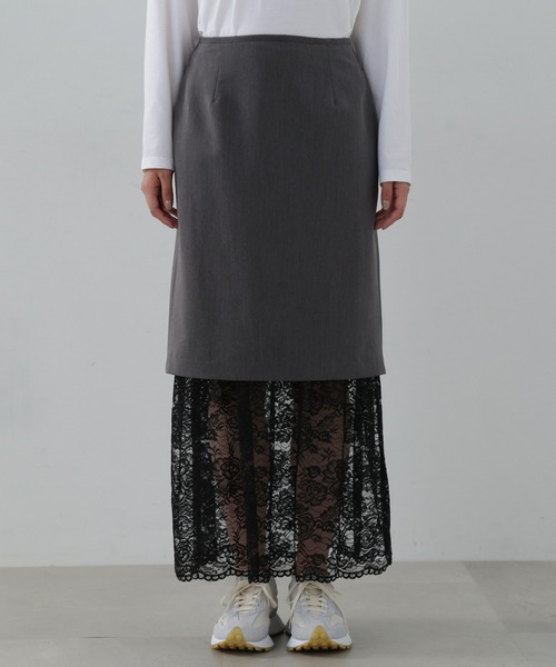 N.(N. Natural Beauty Basic)(エヌエヌナチュラルビューティーベーシック)の「◆レースレイヤードスカート(スカート・レディース・グレー・SMALL/MEDIUM)」の7枚目の写真