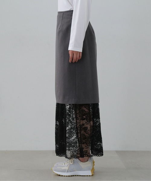 N.(N. Natural Beauty Basic)(エヌエヌナチュラルビューティーベーシック)の「◆レースレイヤードスカート(スカート・レディース・グレー・SMALL/MEDIUM)」の8枚目の写真