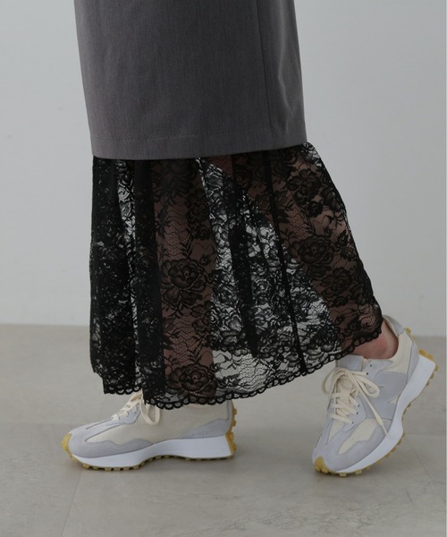 N.(N. Natural Beauty Basic)(エヌエヌナチュラルビューティーベーシック)の「◆レースレイヤードスカート(スカート・レディース・グレー・SMALL/MEDIUM)」の12枚目の写真