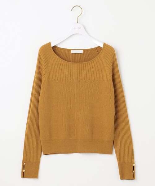 ANY SIS(エニィスィス)の「【ウールブレンドシリーズ】ベースネックリブコンビ ニット(ニット/セーター・レディース・ワイン系/ブラック系/イエロー系/ブルー系/アイボリー系・0)」の7枚目の写真