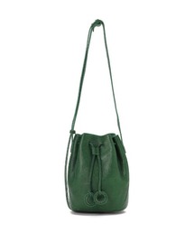 巾着」に該当するバッグ（グリーン・カーキ/緑色系・レザー・本革