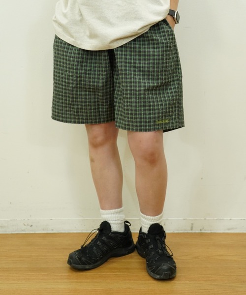 BROKEN BASE（ブロークンベース）の「seersucker check shorts（その他パンツ・メンズ・グリーン/ブラック/カーキ・LARGE/MEDIUM）」の15枚目の写真