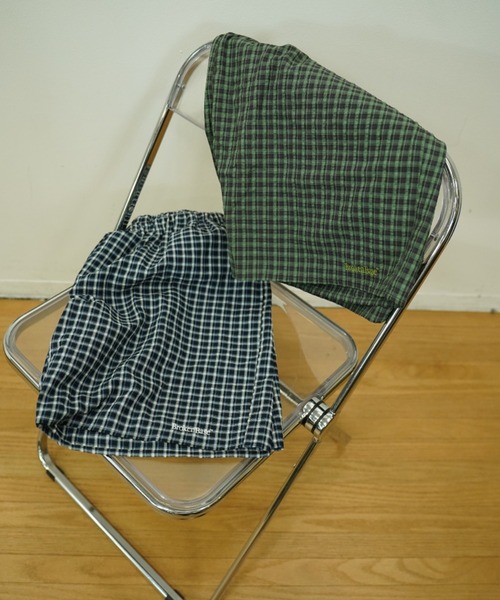 BROKEN BASE（ブロークンベース）の「seersucker check shorts（その他パンツ・メンズ・グリーン/ブラック/カーキ・LARGE/MEDIUM）」の12枚目の写真