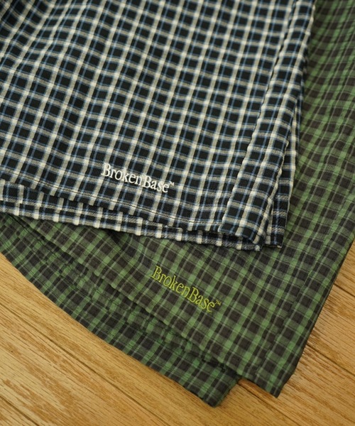 BROKEN BASE（ブロークンベース）の「seersucker check shorts（その他パンツ・メンズ・グリーン/ブラック/カーキ・LARGE/MEDIUM）」の4枚目の写真