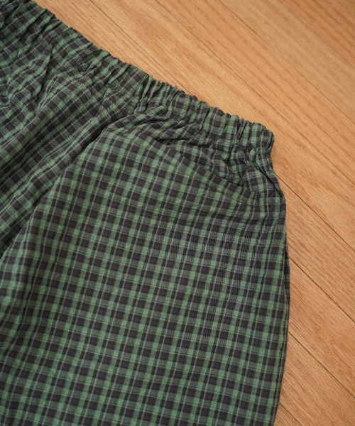 BROKEN BASE（ブロークンベース）の「seersucker check shorts（その他パンツ・メンズ・グリーン/ブラック/カーキ・LARGE/MEDIUM）」の8枚目の写真