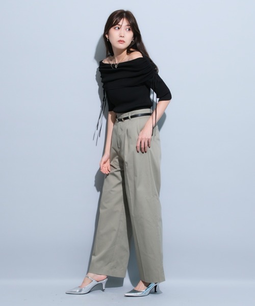 大人のオフショルニット５分袖アルページュストーリー 完売品Arpege story 【店舗限定】大人のオフショルニット