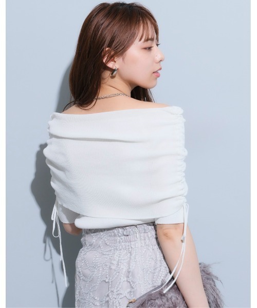 Mystrada（マイストラーダ）の「5分袖折返しオフショルニット（ニット
