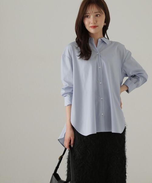 PROPORTION BODY DRESSING（プロポーションボディドレッシング）の「バックシャーリングシャツ / 1214210921（シャツ/ブラウス・レディース・ブルー系その他/ホワイト/ブルー・MEDIUM/SMALL）」の16枚目の写真