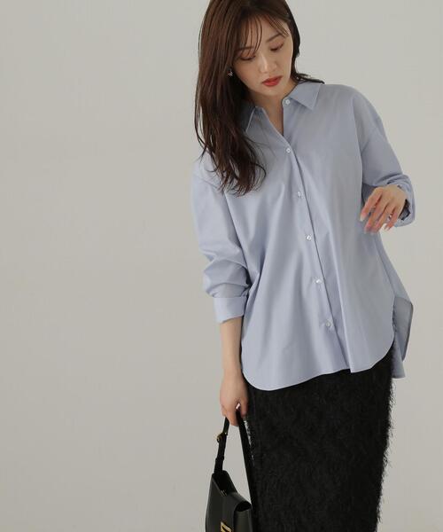 PROPORTION BODY DRESSING（プロポーションボディドレッシング）の「バックシャーリングシャツ / 1214210921（シャツ/ブラウス・レディース・ブルー系その他/ホワイト/ブルー・MEDIUM/SMALL）」の18枚目の写真