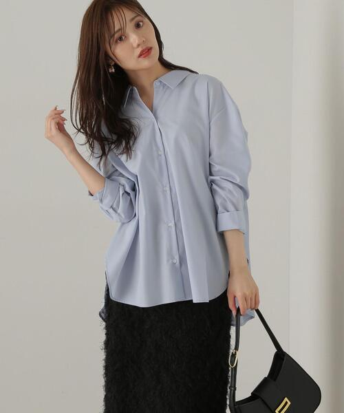 PROPORTION BODY DRESSING（プロポーションボディドレッシング）の「バックシャーリングシャツ / 1214210921（シャツ/ブラウス・レディース・ブルー系その他/ホワイト/ブルー・MEDIUM/SMALL）」の2枚目の写真