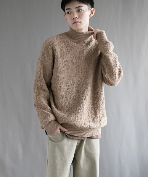 aimoha(アイモハ)の「【aimoha neo】 Soft Textured Turtleneck(ニット/セーター・メンズ・ブラック/ダークグレー/ベージュ/ブルー・MEDIUM/LARGE/X-LARGE/XX-LARGE/XXX-LARGE)」の1枚目の写真