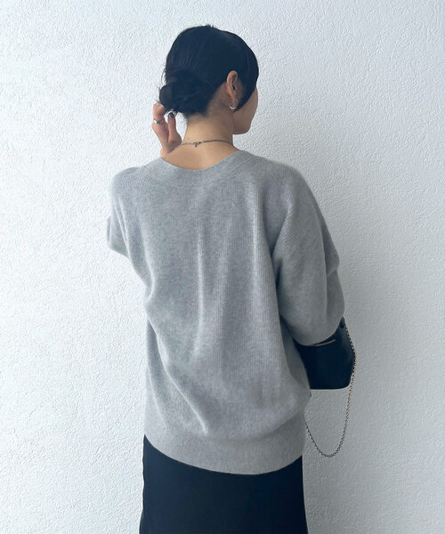 RIVE DROITE　ヘアリーラメ２WAYカーディガン　グレー　リヴドロワ RIVE DROITE（リヴドロワ）の「【着映え◎】ヘアリーラメ2WAY