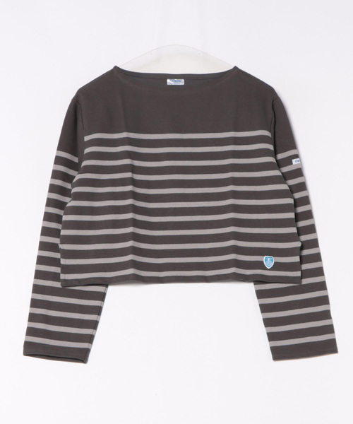 ORCIVAL(オーシバル)の「BOAT NECK L/S CROPPED PULLOVER(Tシャツ/カットソー・レディース・ホワイト×ネイビー/ベージュ系その他/ホワイト×ブルー/グレー系その他・1/2)」の3枚目の写真
