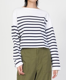 BOAT NECK L/S CROPPED PULLOVER
