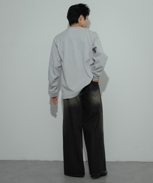 SENSE OF PLACE by URBAN RESEARCH（センスオブプレイスバイアーバンリサーチ）の「コットンクルーネックロングスリーブTシャツ（Tシャツ/カットソー・メンズ・ブラック/ホワイト/ライトグレー・LARGE/MEDIUM）」の21枚目の写真