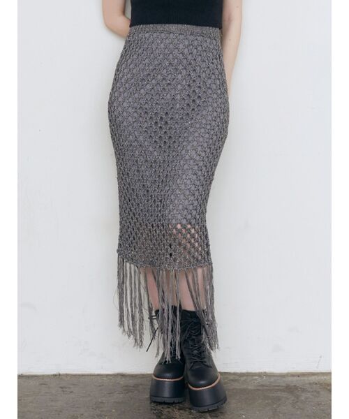MURUA（ムルーア）の「メタリッククロシェスカート（スカート・レディース・シルバー/グレー・FREE）」の2枚目の写真
