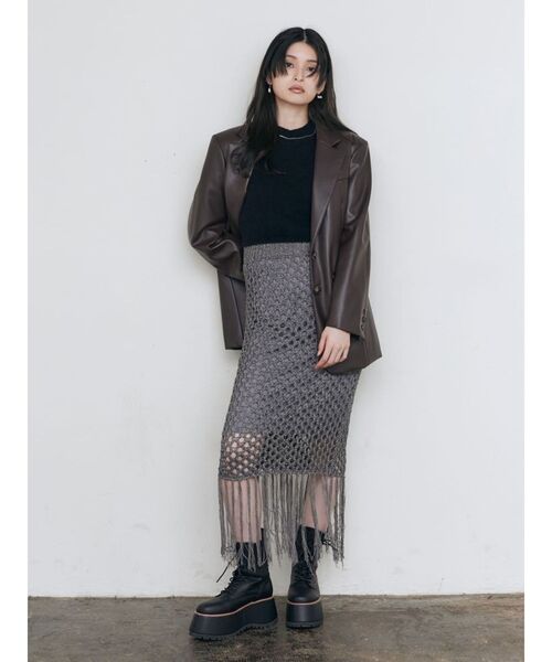 MURUA（ムルーア）の「メタリッククロシェスカート（スカート・レディース・シルバー/グレー・FREE）」の7枚目の写真