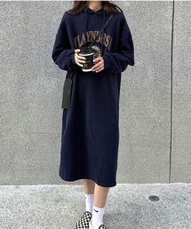 パーカー ワンピース」に該当するブルー・ネイビー/青色系の