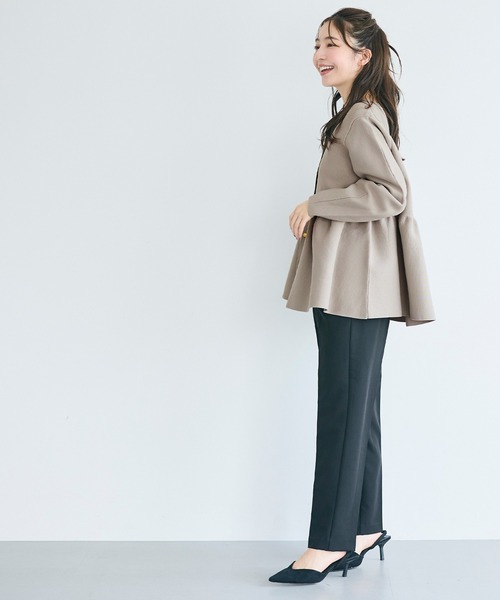 coca（coca）（コカ）の「金ボタン フレアニットカーディガン（カーディガン/ボレロ・レディース・ライトベージュ/ブラック/グレイッシュベージュ・M/L/S）」の6枚目の写真