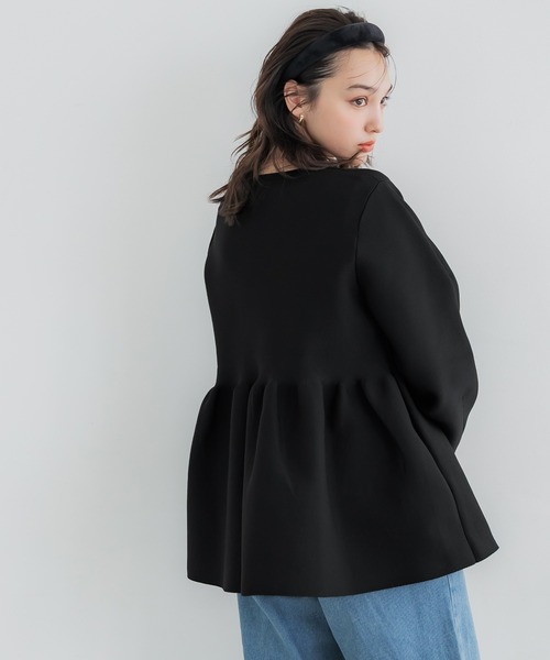 coca（coca）（コカ）の「金ボタン フレアニットカーディガン（カーディガン/ボレロ・レディース・ライトベージュ/ブラック/グレイッシュベージュ・M/L/S）」の14枚目の写真